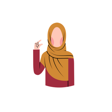 Muslim woman explaining  Illustration