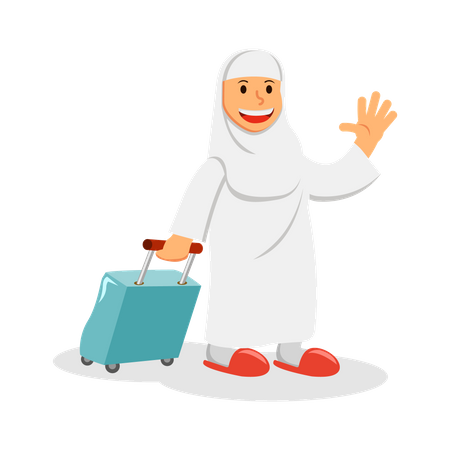 Muslim woman going for hajj  Illustration