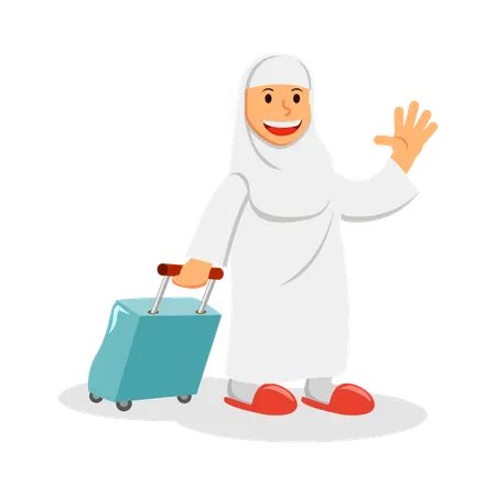 Muslim woman going for hajj  Illustration