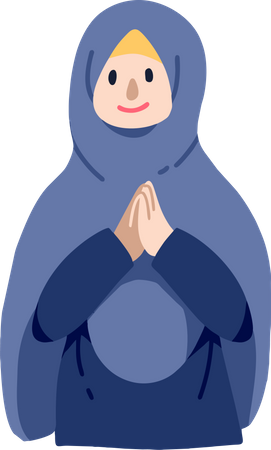 Muslim woman greeting  Illustration