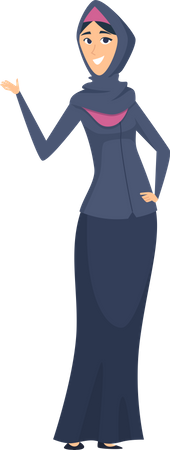 Muslim woman greeting  Illustration