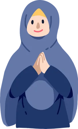 Muslim woman greeting  Illustration