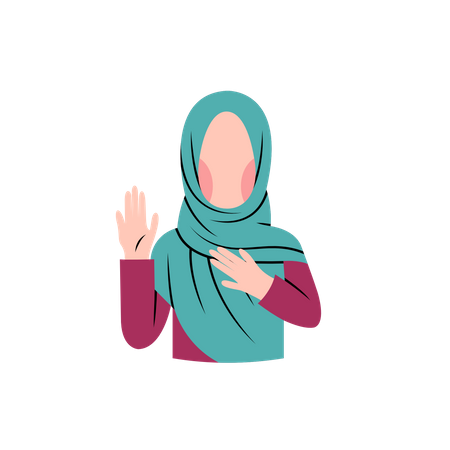 Muslim woman greeting  Illustration