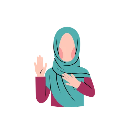 Muslim woman greeting  Illustration