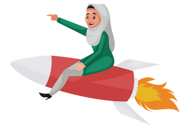 Muslim woman launching new startup  Illustration