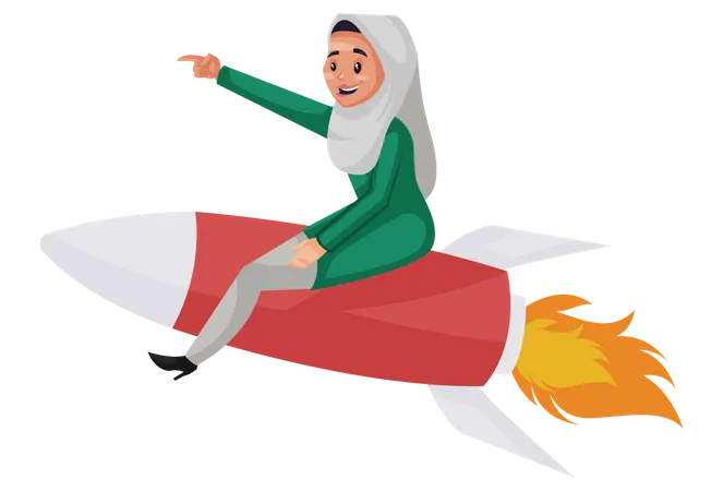 Muslim woman launching new startup  Illustration