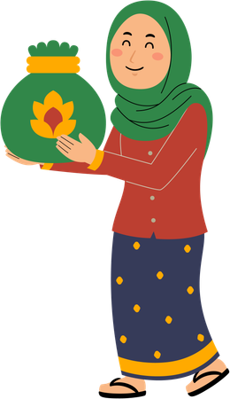 Muslim woman pay zakat  Illustration
