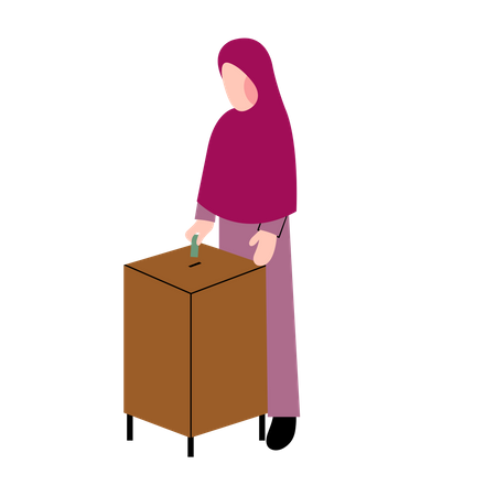 Muslim Woman Paying Zakat  Illustration