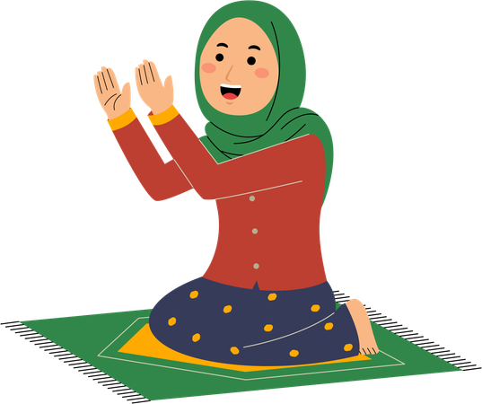 Muslim woman pray  Illustration