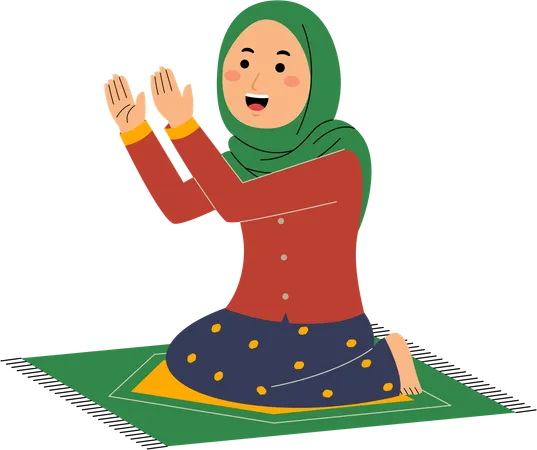 Muslim woman pray  Illustration