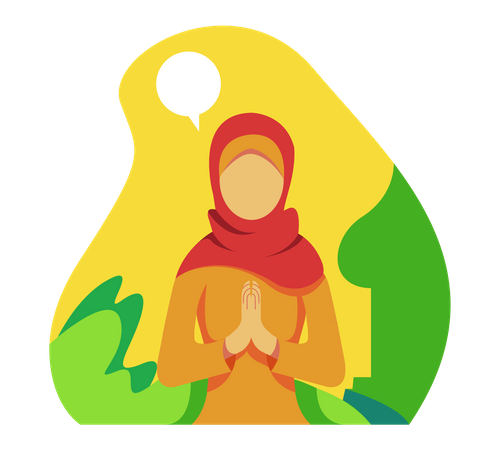 Muslim woman praying Illustration