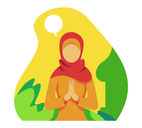 Muslim woman praying Illustration