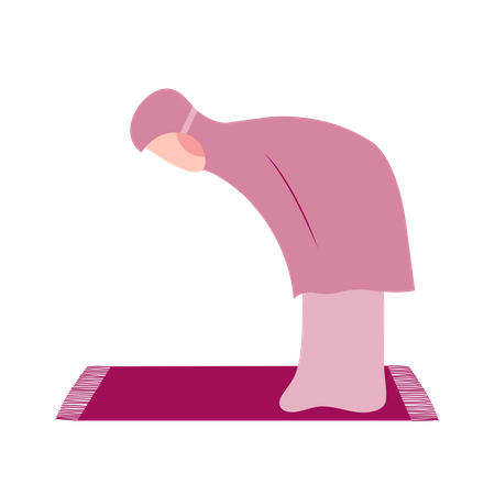Muslim Woman Praying Illustration