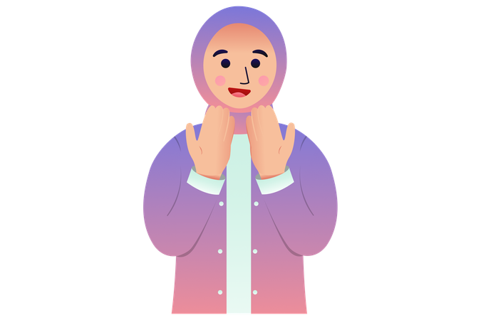 Muslim Woman Praying  Illustration