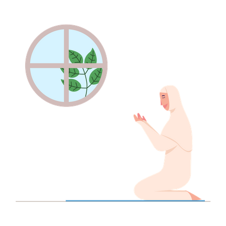 Muslim woman praying  Illustration