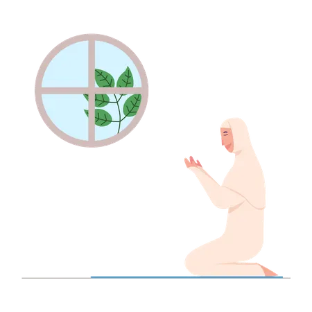 Muslim woman praying  Illustration