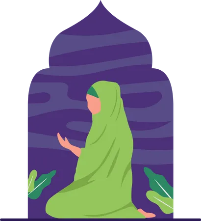 Muslim woman praying  Illustration