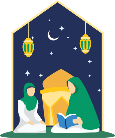 Muslim woman praying  Illustration