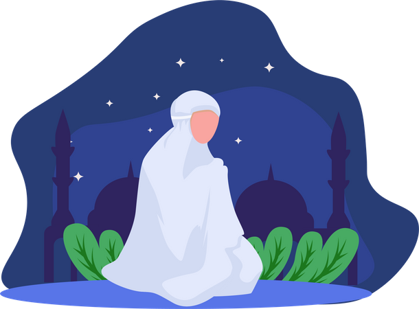 Muslim woman praying  Illustration