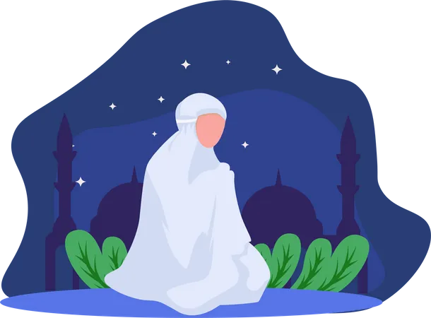 Muslim woman praying  Illustration