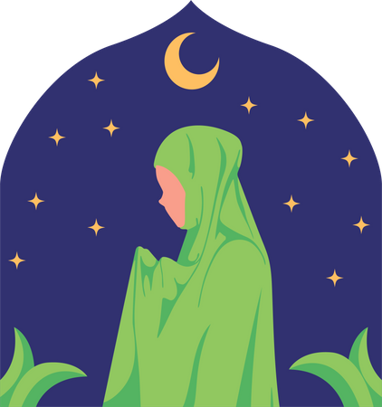 Muslim woman praying  Illustration