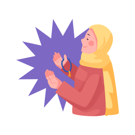 Muslim woman praying  Illustration