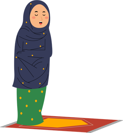 Muslim woman praying  Illustration