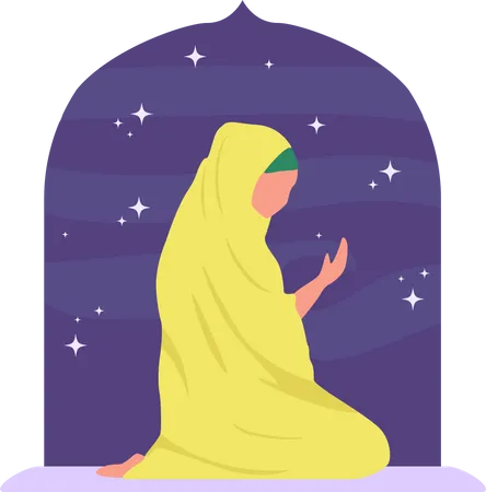 Muslim woman praying  Illustration