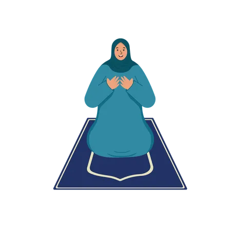 Muslim woman praying  Illustration