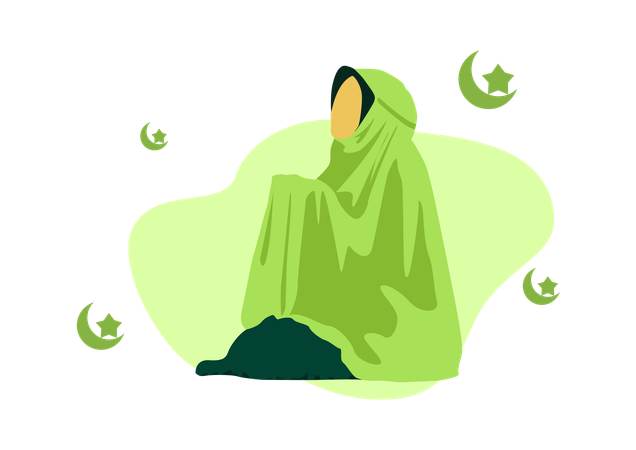 Muslim Woman Praying  Illustration