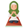 muslim woman praying namaz illustration svg
