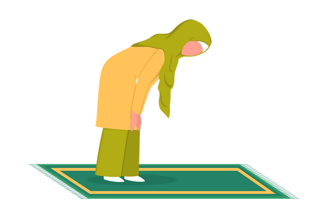 Muslim woman praying position Illustration