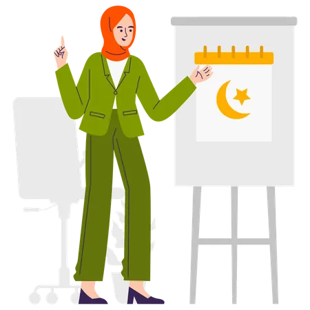 Muslim woman preparing for Ramadan Event  Illustration