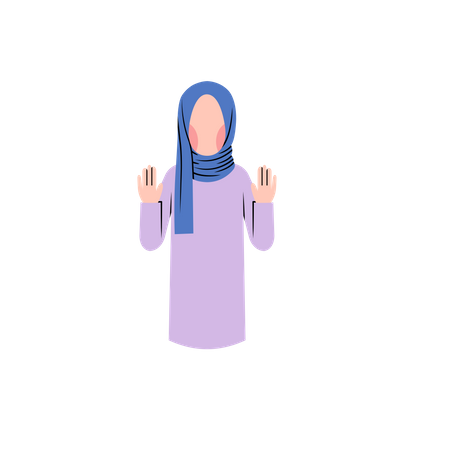 Muslim Woman Saying No Illustration