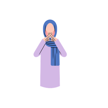 Muslim Woman Saying No  Illustration