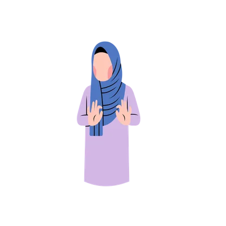 Muslim Woman Saying No  Illustration