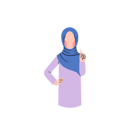 Muslim Woman Saying Stop Illustration