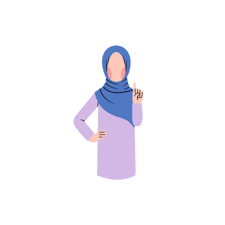 Hijab Woman With Rejection Gesture 일러스트레이션