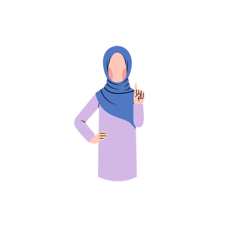 Muslim Woman Saying Stop  Illustration