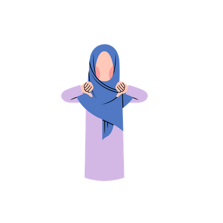 Muslim Woman Showing Unlike Illustration