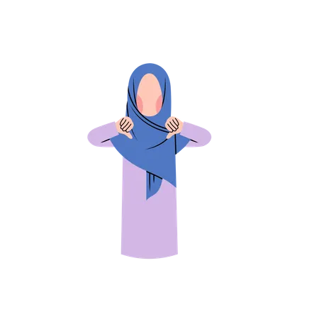 Muslim Woman Showing Unlike  Illustration