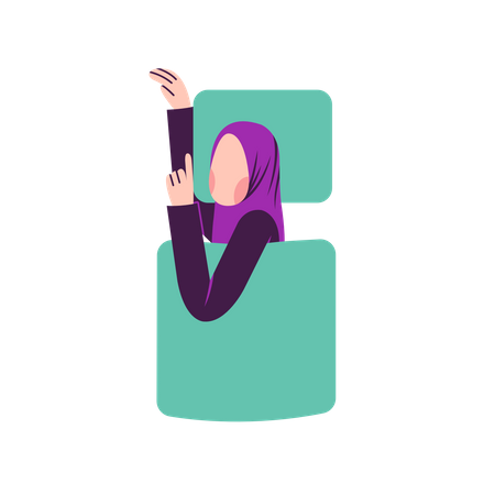 Muslim woman sleep comfortably  Illustration