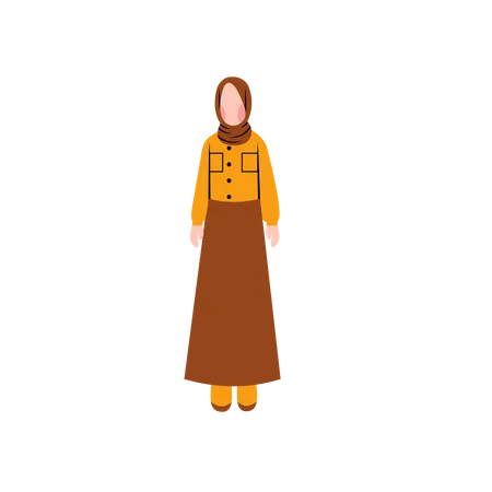 Muslim woman standing Illustration