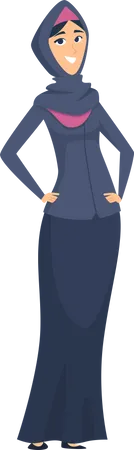 Muslim woman standing  Illustration