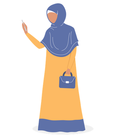 Muslim woman taking photo  Illustration