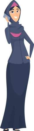 Muslim Woman Arabic Business Female Character Illustration