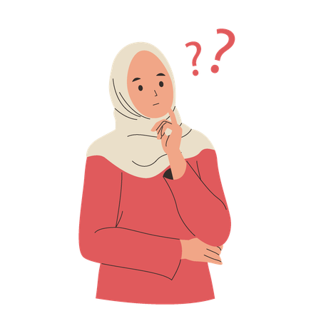 Muslim woman thinking  Illustration