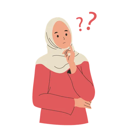 Muslim woman thinking  Illustration