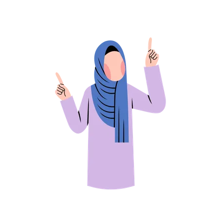 Muslim Woman Thinking  Illustration