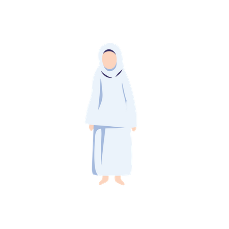 Muslim woman wear ihram Illustration